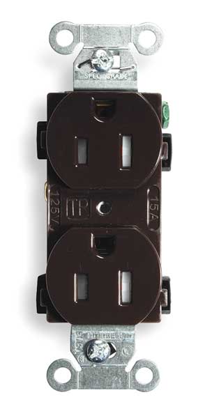 15A Duplex Receptacle 125VAC 5-15R BN