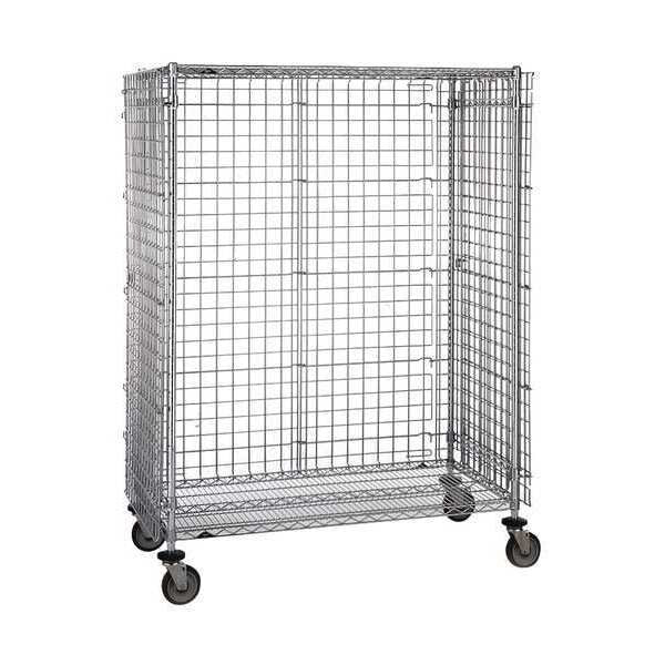 Wire Security Cart with Adjustable Shelves 900 lb Capacity, 33 1/2 in W x 65 in L x 68 1/2 in H