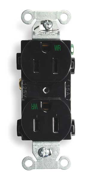15A Duplex Receptacle 125VAC 5-15R BK