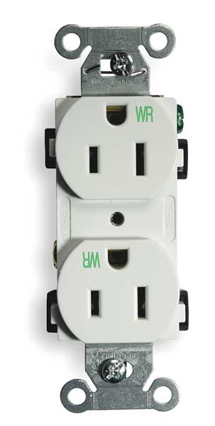 15A Duplex Receptacle 125VAC 5-15R WH