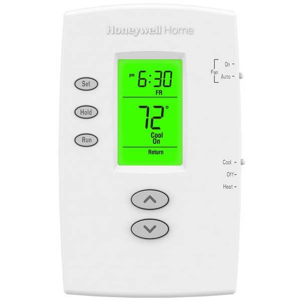 Vertical Programmable Thermostats, 5-2 Programs, 1 H 1 C, Hardwired/Battery, 20/30VAC