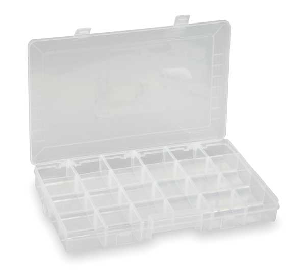 Adjustable Compartment Box with 4 to 24 compartments, Plastic, 1 7/8 in H x 15 in W