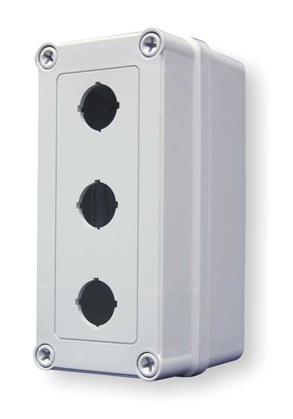 Pushbutton Enclosure, 30mm, 3 Hole, Plastic