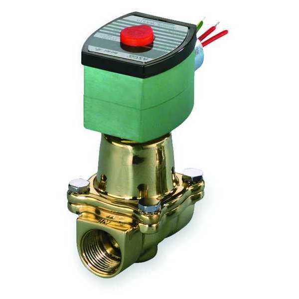 120V AC Brass Cryogenic Solenoid Valve, Normally Closed, 1/2 in Pipe Size