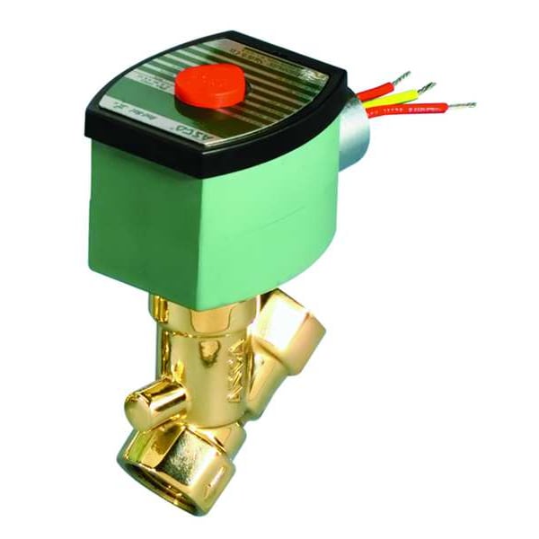 120V AC Brass Solenoid Valve, Normally Open, 1/2 in Pipe Size