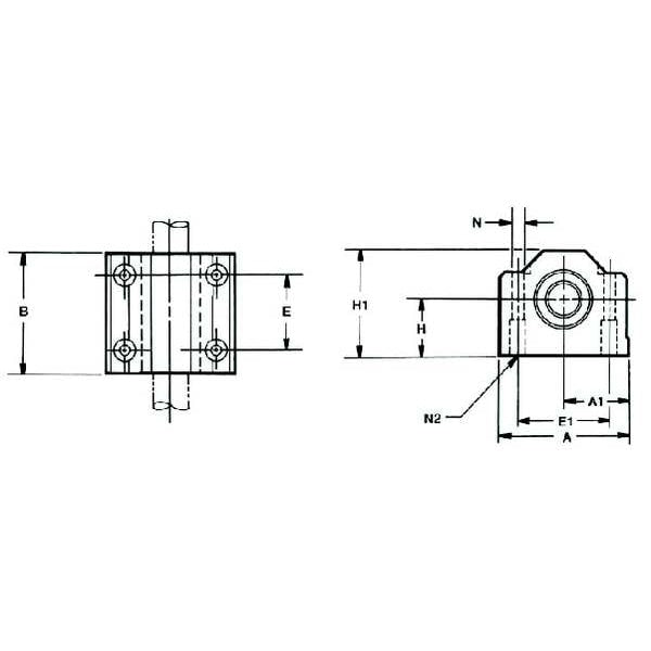 Pillow Block, 1.250 In Bore, 7.500 In L