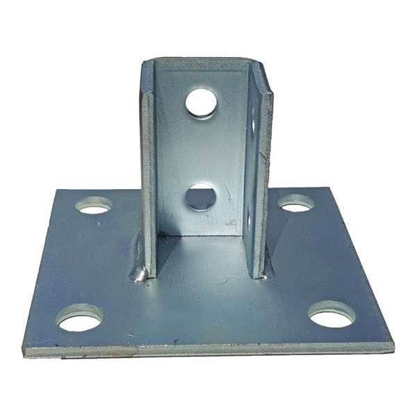 Channel Post Base, 6 in L, 6 in W, For Strut Channel 1-5/8