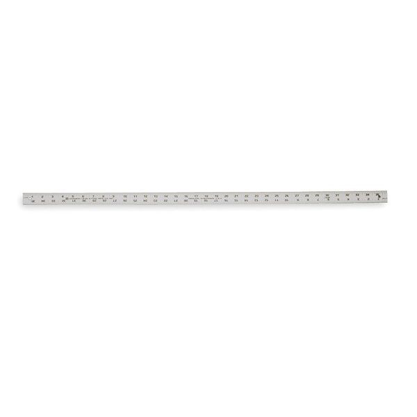 Rule, Aluminum, 36 In, 1/8, 1/16 In Grad