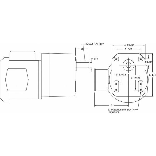 AC Gearmotor, 345.0 in-lb Max. Torque, 81 RPM Nameplate RPM, 115/230V AC Voltage, 1 Phase