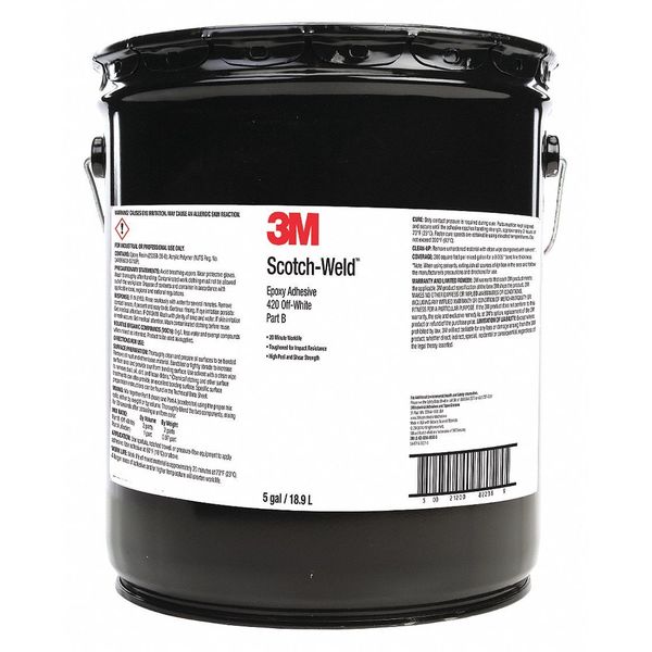 Epoxy Adhesive, 420 Series, Off-White, 2:01 Mix Ratio, 2 hr Functional Cure, Pail