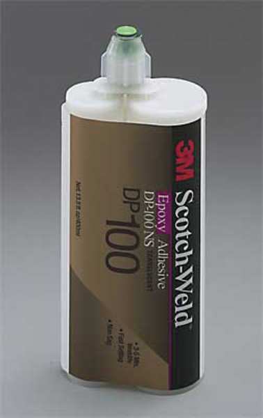 Epoxy Adhesive, DP100NS Series, Clear, 1:01 Mix Ratio, 20 min Functional Cure, Dual-Cartridge