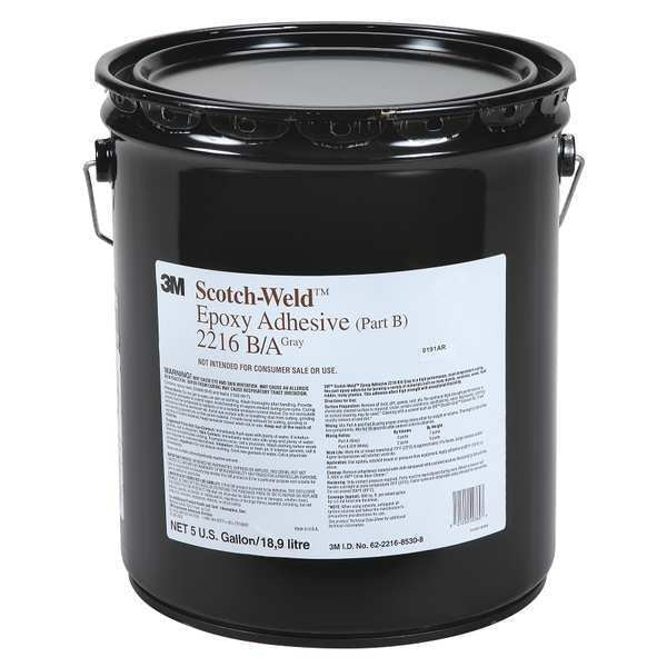 Epoxy Adhesive, 2216 Series, Gray, 2:03 Mix Ratio, 12 hr Functional Cure, Pail