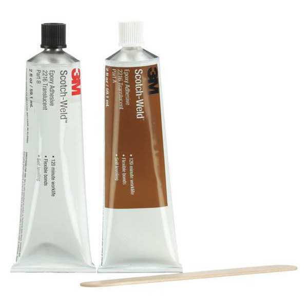 Epoxy Adhesive, 2216 Series, Clear, 1:01 Mix Ratio, 16 hr Functional Cure, Tube