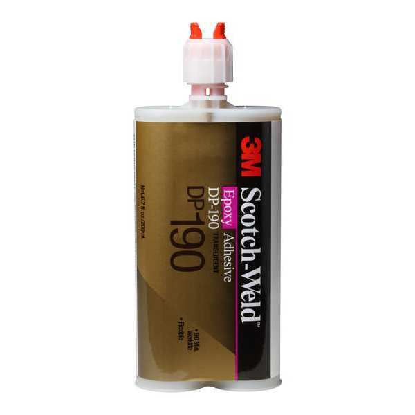 Epoxy Adhesive, DP190 Series, Clear, 1:01 Mix Ratio, 12 hr Functional Cure, Dual-Cartridge