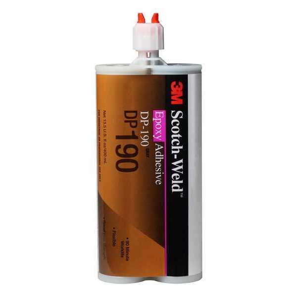 Epoxy Adhesive, DP190 Series, Gray, 1:01 Mix Ratio, 12 hr Functional Cure, Dual-Cartridge