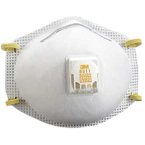 N95 Disposable Respirator w/ Valve, Universal, White, PK12