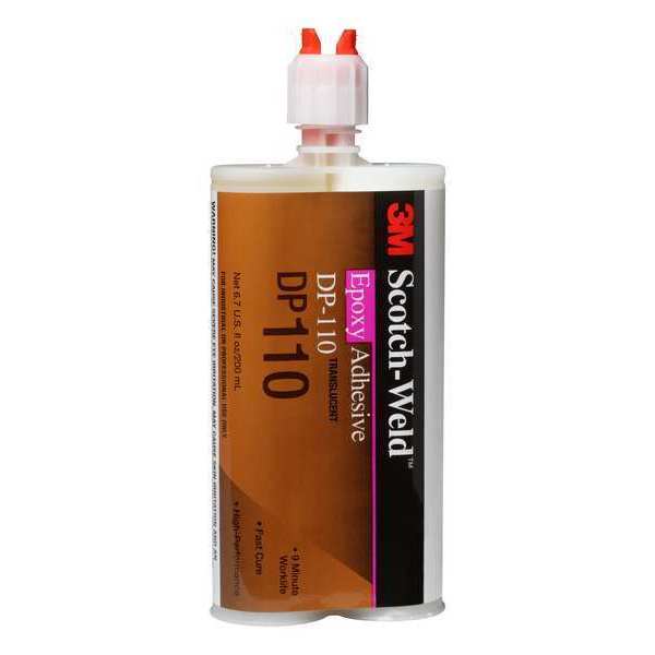 Epoxy Adhesive, DP110 Series, Clear, 1:01 Mix Ratio, 20 min Functional Cure, Dual-Cartridge
