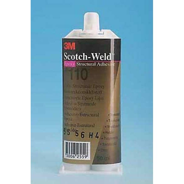 Epoxy Adhesive, DP110 Series, Clear, 1:01 Mix Ratio, 20 min Functional Cure, Dual-Cartridge