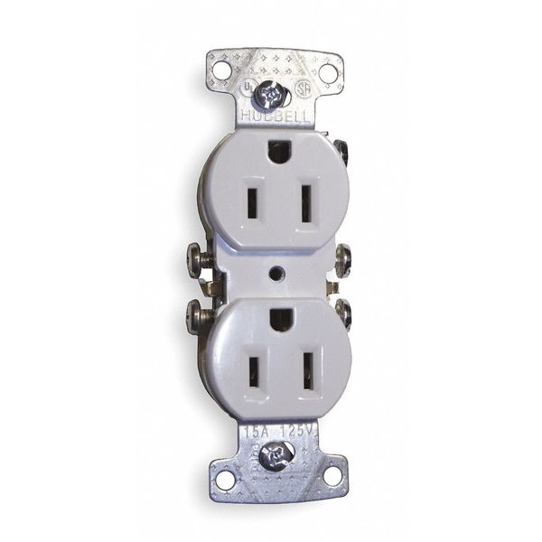 15A Duplex Receptacle 125VAC 5-15R WH