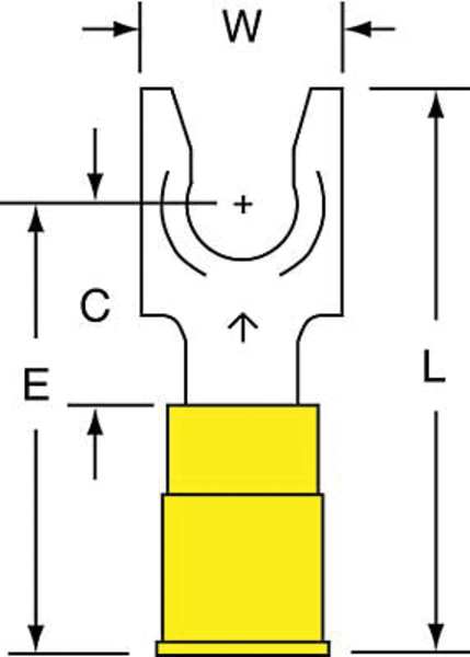 12-10 AWG Nylon Locking Fork Terminal 1/4