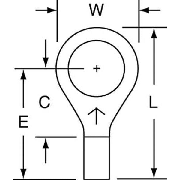 16-14 AWG Non-Insulated Ring Terminal 5/16