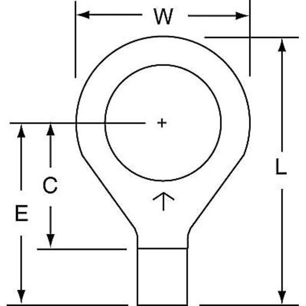 12-10 AWG Non-Insulated Ring Terminal 1/2
