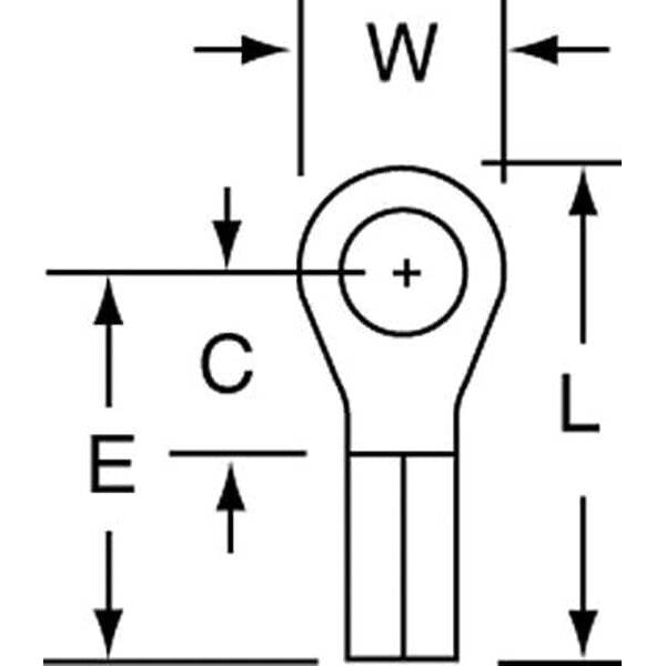 16-14 AWG Non-Insulated Ring Terminal #6 Stud PK1000