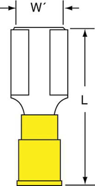 Female Disconnect, Yellow, 12-10AWG, PK500