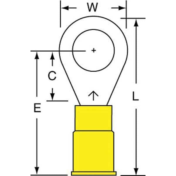12-10 AWG Nylon Ring Terminal 5/16