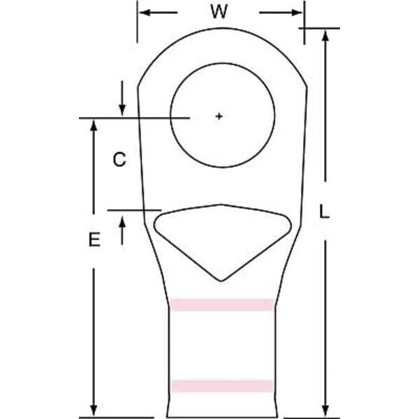 One Hole Lug Compres Conct, 1/0 AWG, PK100