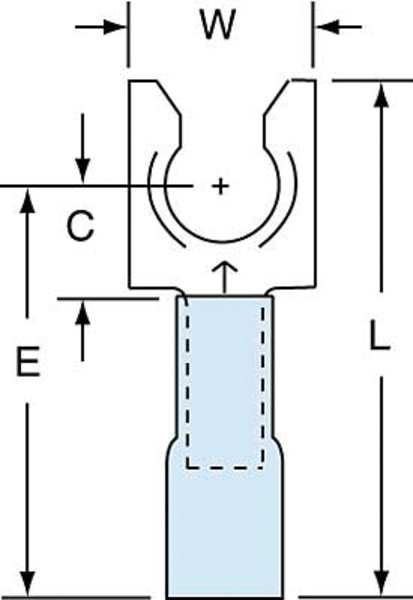 16-14 AWG Heat-Shrink Locking Fork Terminal 1/4