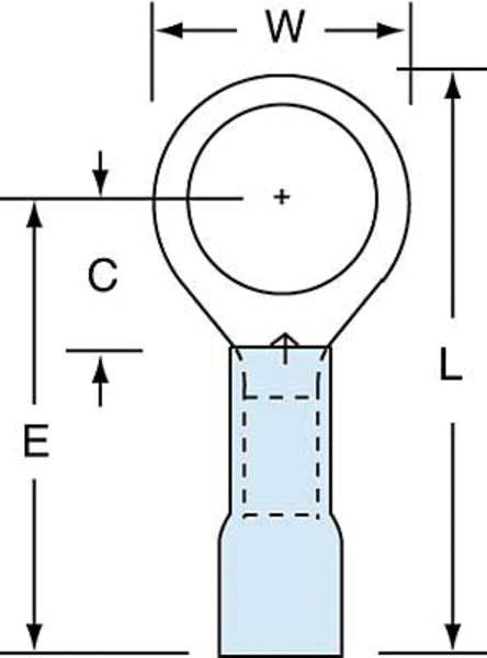 16-14 AWG Heat-Shrink Ring Terminal 3/8