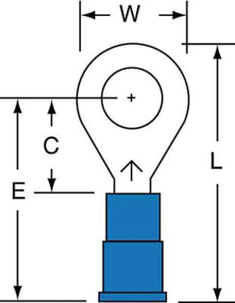 16-14 AWG Vinyl Ring Terminal 1/4