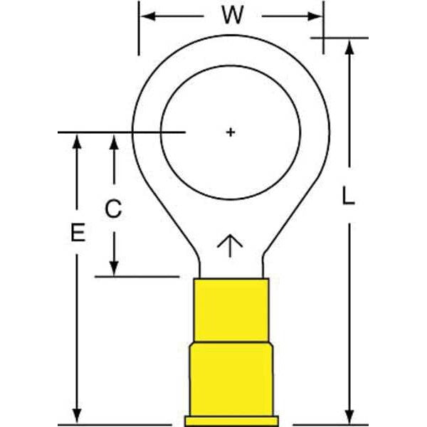 12-10 AWG Vinyl Ring Terminal 1/2