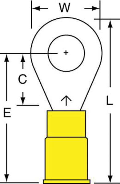 12-10 AWG Nylon Ring Terminal 1/4