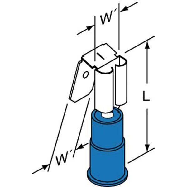 Piggyback Disconnect, Blu, 16-14AWG, PK1000