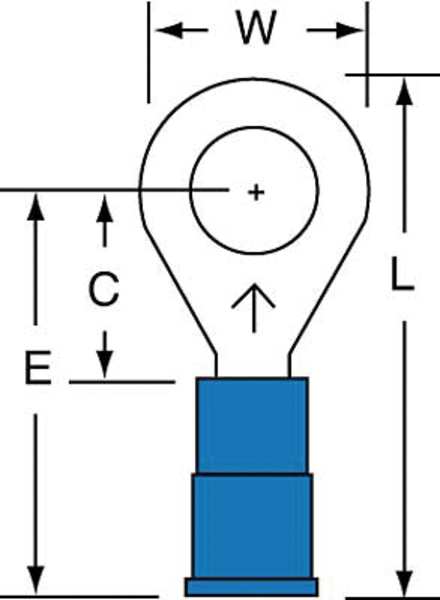 16-14 AWG Vinyl Ring Terminal 1/4