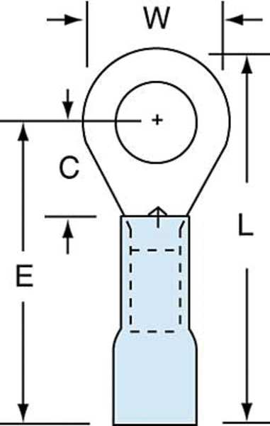 16-14 AWG Heat-Shrink Ring Terminal 1/4