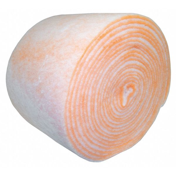 25 in x 45 ft x 2 in Polyester Air Filter Roll MERV 8, Orange/White
