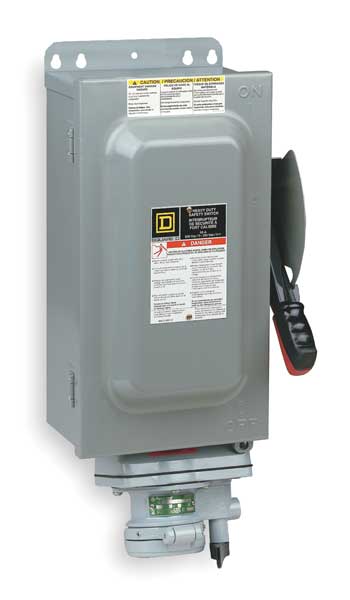 Nonfusible Safety Switch, Heavy Duty, 600V AC, 3PST, 30 A, NEMA 12, 3R