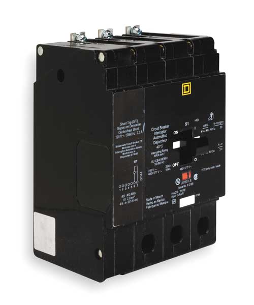 Miniature Circuit Breaker, 100 A, 277/480V AC, 3 Pole, Bolt On Mounting Style, EDB Series