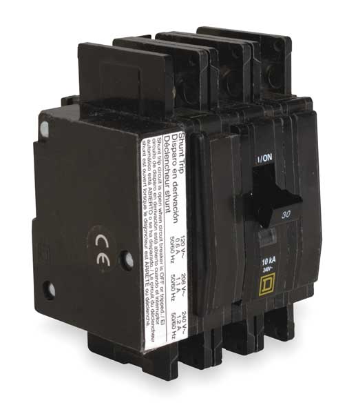 Miniature Circuit Breaker, 100 A, 120/240V AC, 3 Pole, Surface/DIN Rail Mounting Style, QOU Series