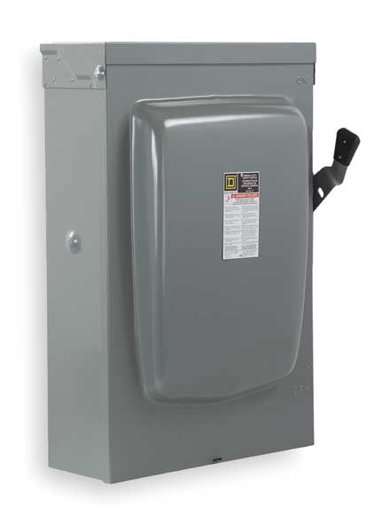 Fusible Safety Switch, General Duty, 240V AC, 2PST, 30 A, NEMA 3R