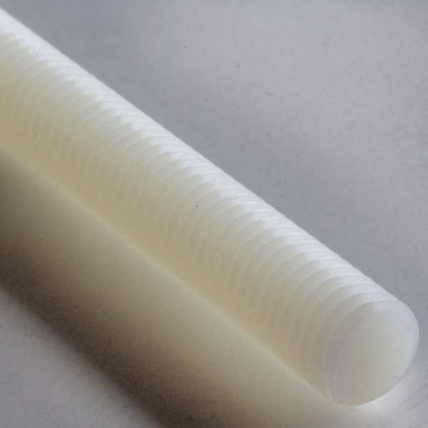 Fully Threaded Rod, M8-1.25mm, 1 m, Nylon, 6/6, Plain Finish