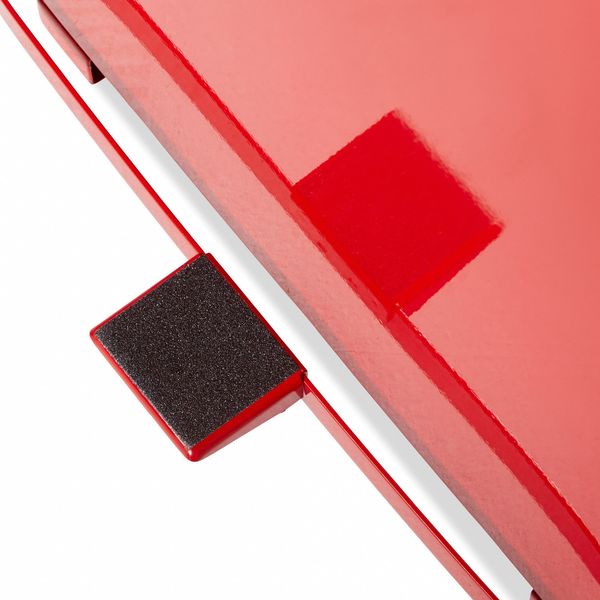 24 gal Square Step Can, Red, 16 3/4 in Dia, Step-On, Steel, Rigid Plastic