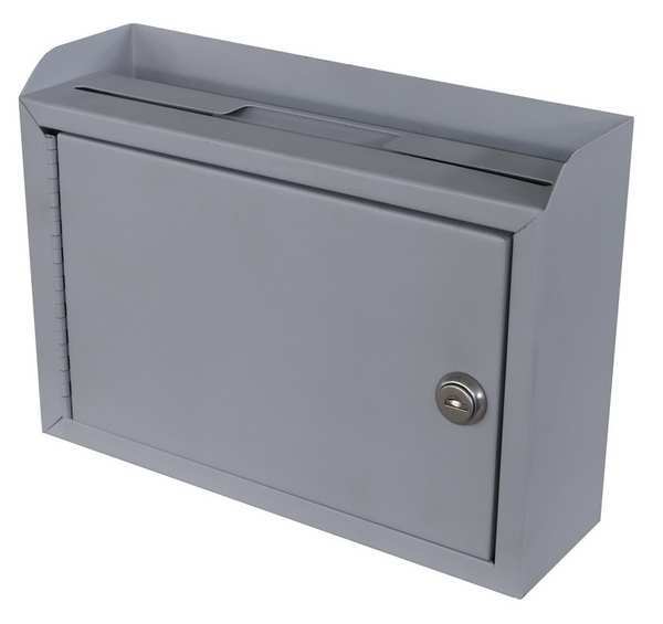 Suggestion Box, Steel, Gray, 3 in. D