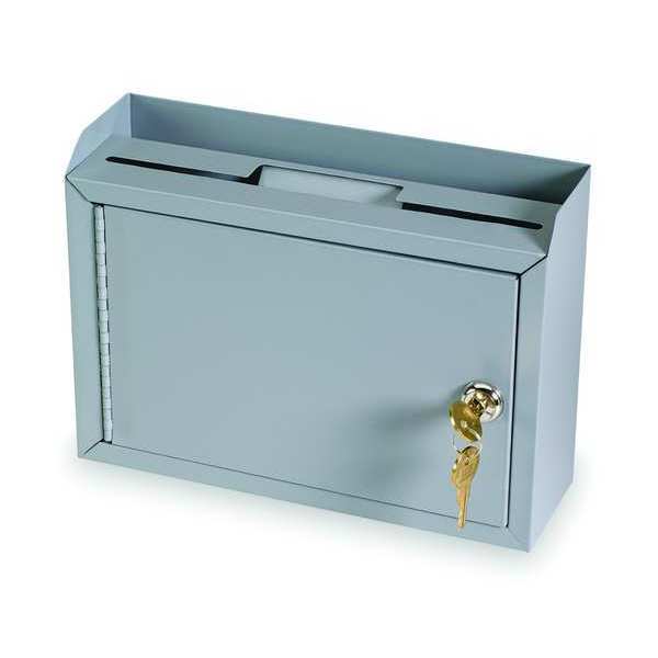 Suggestion Box, Steel, Gray, 3 in. D