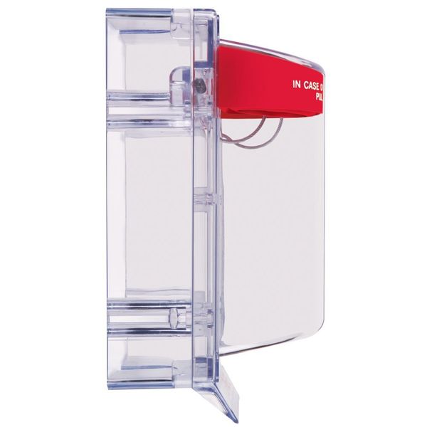 Pull Statioin Guard, Polycarbonate, Surface Mount, Clear, 5 3/16 in Depth, 6 13/16 in Width