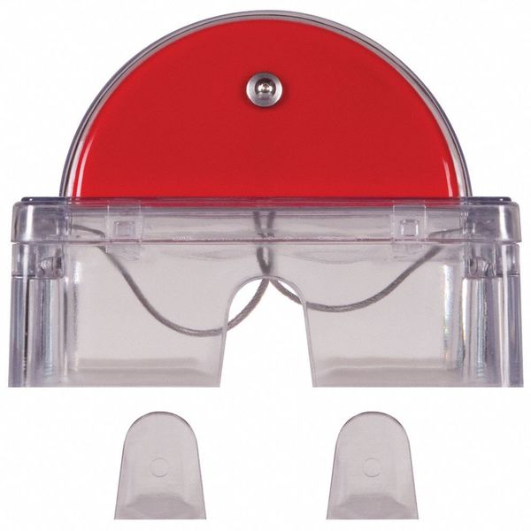 Pull Statioin Guard, Polycarbonate, Surface Mount, Clear, 5 3/16 in Depth, 6 13/16 in Width