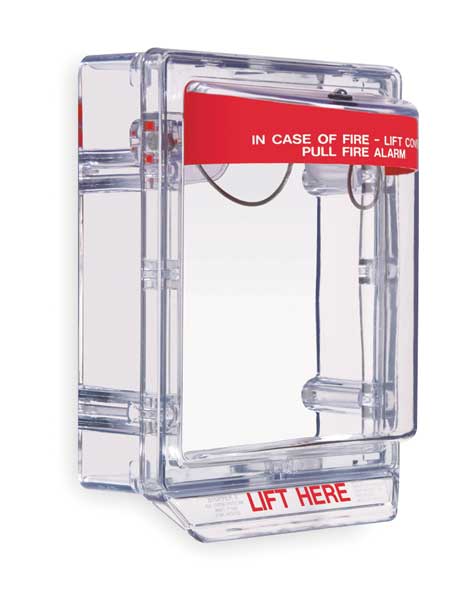 Pull Statioin Guard, Polycarbonate, Surface Mount, Clear, 5 3/16 in Depth, 6 13/16 in Width